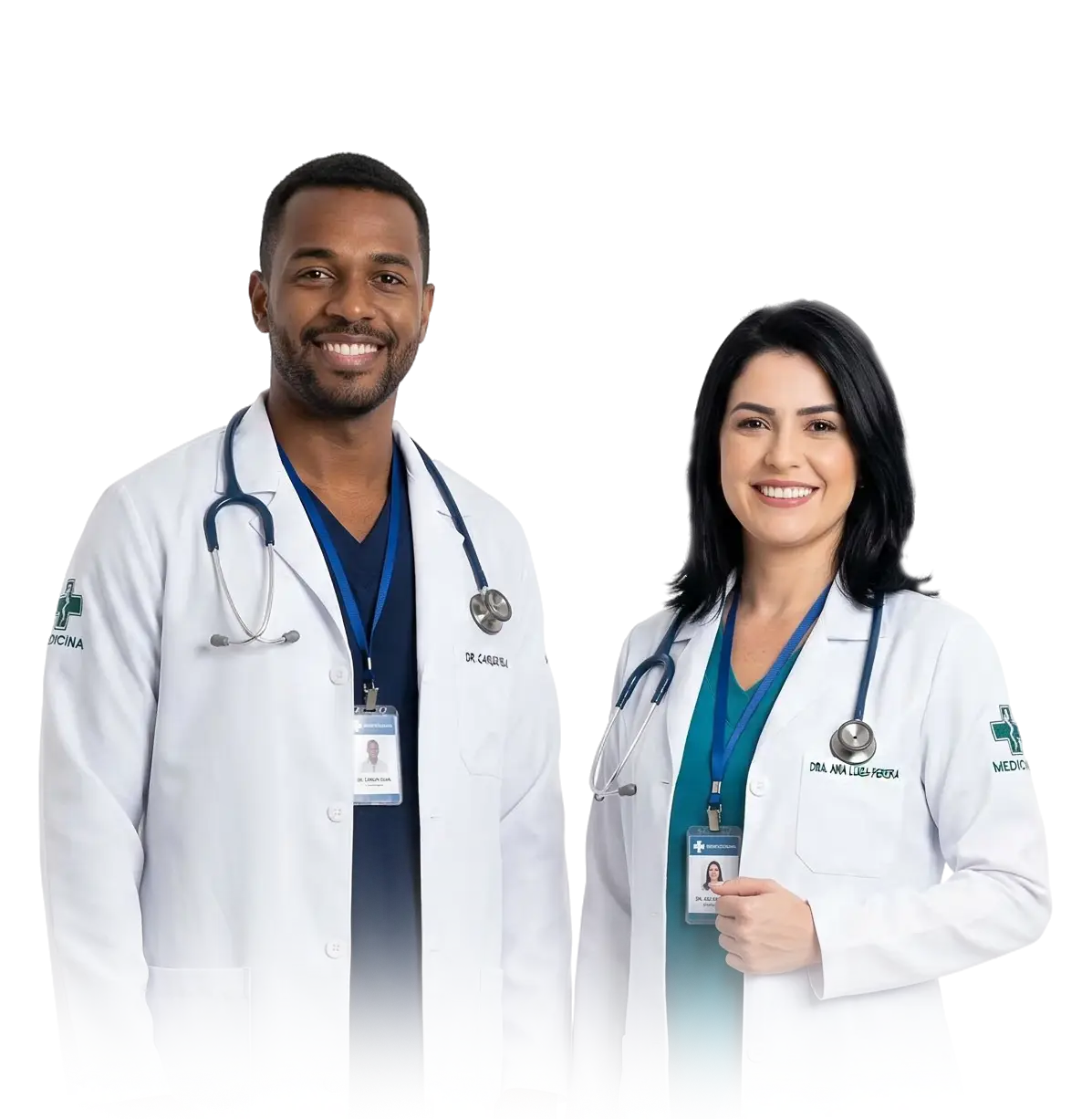 Equipe de médicos brasileiros do Doutor Atende Brasil prontos para atendimento online 24h